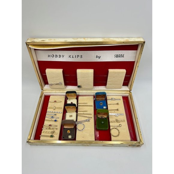 Vintage SWANK Men Accessories Collection Salesman Case 31 Pieces New Old Stock - Picture 2 of 15